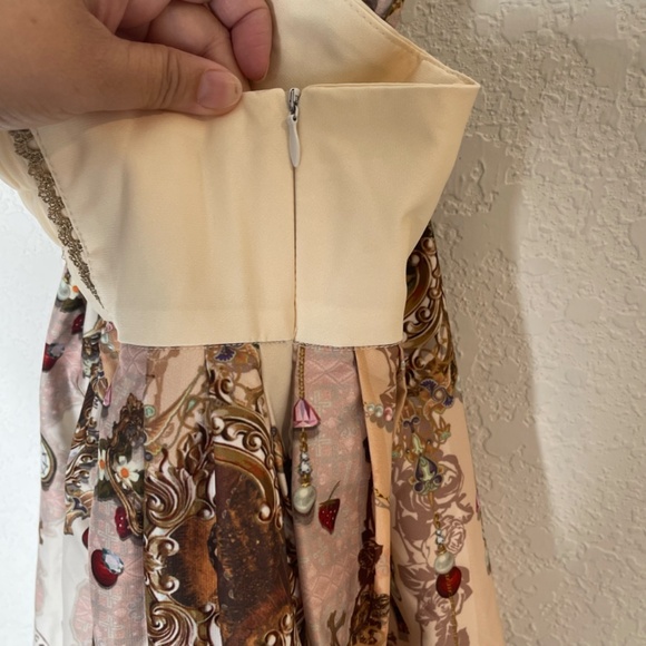 Lolitimes Fairytale Print Whimsigoth Skirt Size Small Multicolor Bow Lace Lined - Picture 11 of 13